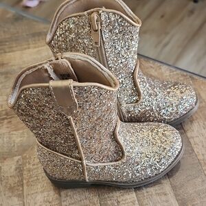 Sparkly Gold Kids Boots